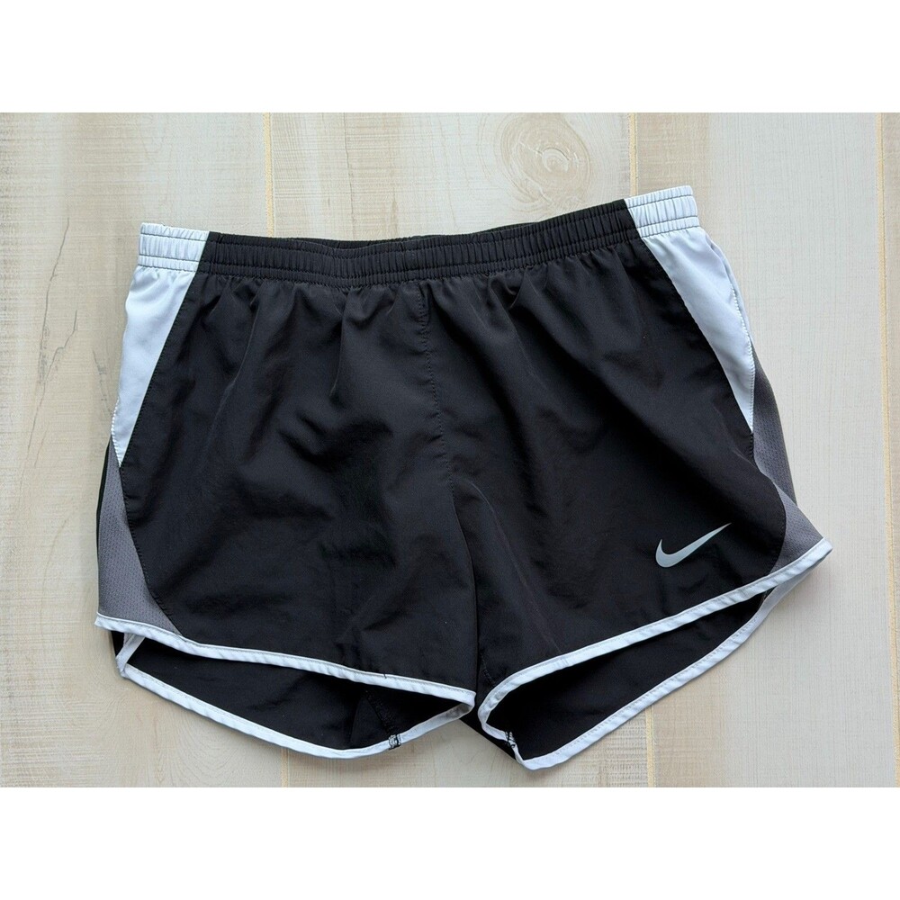 Nike Dri-FIT Women's Athletic Shorts Black/White Running Drawstring Size S